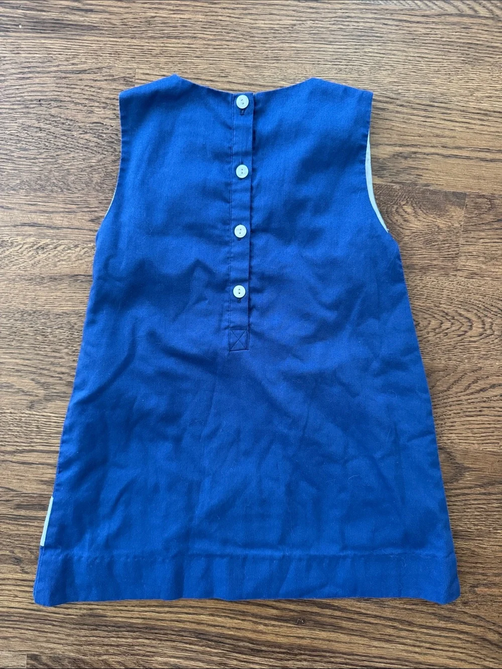 Eliza James Apple Appliqué A-line Corduroy Jumper